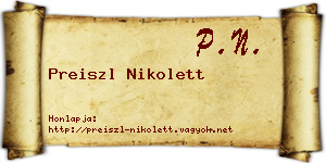 Preiszl Nikolett névjegykártya