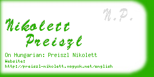 nikolett preiszl business card